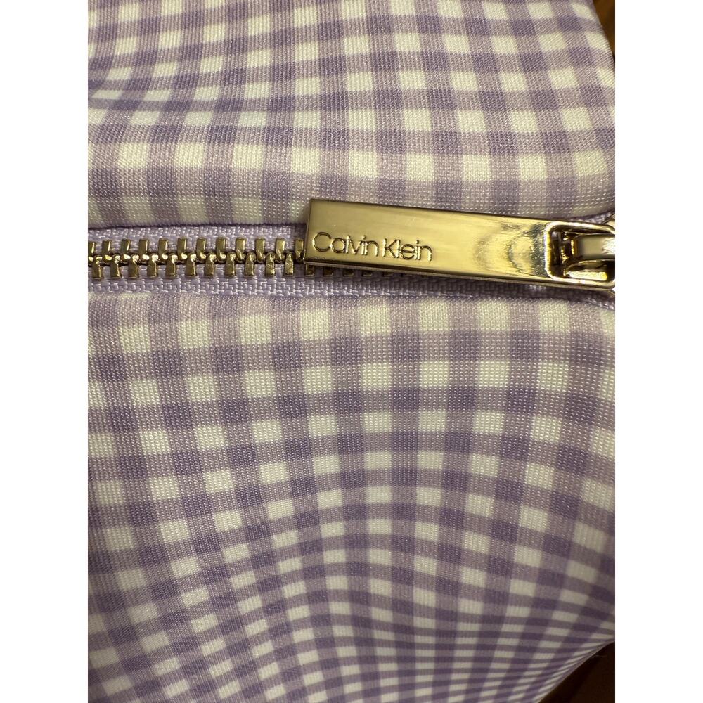 Calvin Klein Lavender Gingham Sleeveless Sheath Dress size 4 - Picture 3 of 5